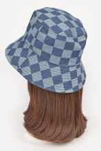 Load image into Gallery viewer, Checker Denim Bucket Hat
