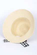 Load image into Gallery viewer, Checker Hat Band Straw Sun Hat
