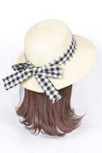 Load image into Gallery viewer, Checker Hat Band Straw Sun Hat
