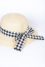 Load image into Gallery viewer, Checker Hat Band Straw Sun Hat
