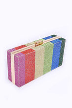 Load image into Gallery viewer, Rainbow Color Rhinestone Pave Box Clutch
