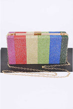 Load image into Gallery viewer, Rainbow Color Rhinestone Pave Box Clutch
