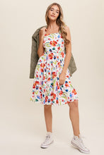 Load image into Gallery viewer, Flower Print Square Neck Dress
