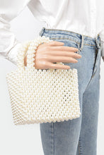 Load image into Gallery viewer, Faux Pearl Braided Iconic Basket Top Handle Clutch

