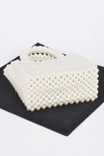 Load image into Gallery viewer, Faux Pearl Braided Iconic Basket Top Handle Clutch
