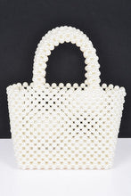 Load image into Gallery viewer, Faux Pearl Braided Iconic Basket Top Handle Clutch
