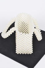 Load image into Gallery viewer, Faux Pearl Braided Iconic Basket Top Handle Clutch
