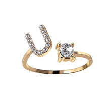 Load image into Gallery viewer, Womens New Design Adjustable 26 Initial Letter Ring Fashion Simple Elegant Jewelry

