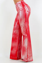 Load image into Gallery viewer, Metallic Wide Leg Jeans in Red
