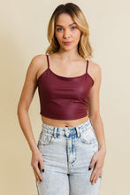 Load image into Gallery viewer, Strap Faux Leather Crop Cami Top
