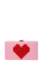 Load image into Gallery viewer, Pixelated Heart Shape Clutch Evening Bag
