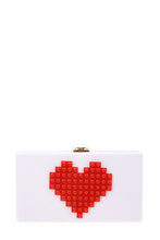 Load image into Gallery viewer, Pixelated Heart Shape Clutch Evening Bag
