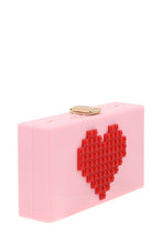 Load image into Gallery viewer, Pixelated Heart Shape Clutch Evening Bag
