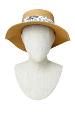 Load image into Gallery viewer, Bandana Wrap Flat Top Straw Hat
