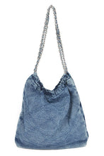 Load image into Gallery viewer, Denim Quilted Large Shoulder Bag
