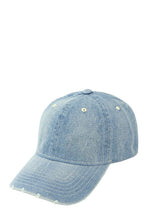 Load image into Gallery viewer, Wash Distressed Denim Ripped Baseball Cap
