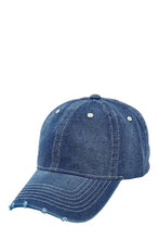 Load image into Gallery viewer, Wash Distressed Denim Ripped Baseball Cap
