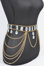 Load image into Gallery viewer, Oversize Acrylic Stone Layered Chain Belt
