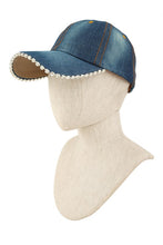 Load image into Gallery viewer, Rhinestone and Denim BaseBall Cap
