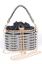 Load image into Gallery viewer, Weaved Rhinestone Basket Box Clutch
