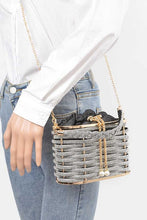 Load image into Gallery viewer, Weaved Rhinestone Basket Box Clutch
