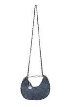 Load image into Gallery viewer, Denim and Flower Chain Crossbody Bag
