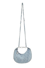 Load image into Gallery viewer, Denim and Flower Chain Crossbody Bag
