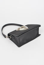 Load image into Gallery viewer, Crystal Heart Satin Top Handle Convertible Clutch
