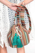 Load image into Gallery viewer, Cotton Tassel Boho Bucket Bag
