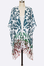 Load image into Gallery viewer, Tribal Printed Raw Edge Kimono Cardigan
