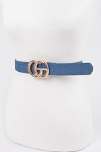 Load image into Gallery viewer, Plus Size Denim Logo Buckle Belt
