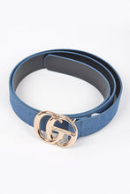 Load image into Gallery viewer, Plus Size Denim Logo Buckle Belt
