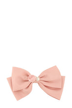 Load image into Gallery viewer, Pearl and Rose Point Ribbon Hair Clip
