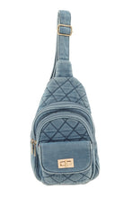 Load image into Gallery viewer, Cross Pattern Denim Sling Bag
