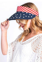 Load image into Gallery viewer, American Flag Printed Straw Visor
