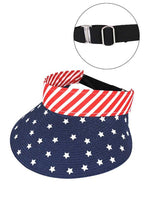 Load image into Gallery viewer, American Flag Printed Straw Visor
