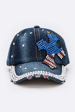 Load image into Gallery viewer, USA Flag Color Cross Denim Cap
