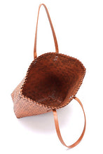 Load image into Gallery viewer, Faux Bamboo Weaved Basket Tote
