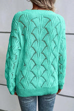 Load image into Gallery viewer, Hollow Out Knit V Neck Drop Shoulder Sweater
