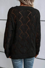 Load image into Gallery viewer, Hollow Out Knit V Neck Drop Shoulder Sweater
