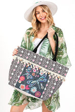 Load image into Gallery viewer, Embroidered Tassel Oversize Fashion Tote Bag
