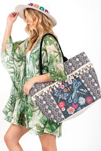 Load image into Gallery viewer, Embroidered Tassel Oversize Fashion Tote Bag
