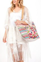 Load image into Gallery viewer, Spring Flower Beaded Embroidered Oversize Tote Bag

