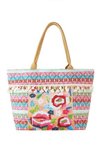 Load image into Gallery viewer, Spring Flower Beaded Embroidered Oversize Tote Bag
