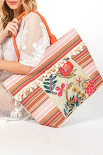 Load image into Gallery viewer, Boho Flower Beaded Embroidered Oversize Tote Bag
