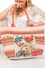 Load image into Gallery viewer, Boho Flower Beaded Embroidered Oversize Tote Bag
