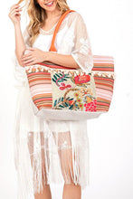 Load image into Gallery viewer, Boho Flower Beaded Embroidered Oversize Tote Bag
