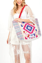 Load image into Gallery viewer, Aztec Printed Embroidered Oversize Tote Bag
