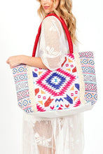 Load image into Gallery viewer, Aztec Printed Embroidered Oversize Tote Bag
