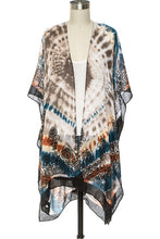 Load image into Gallery viewer, Tie Dye Printed Silky Kimono Cardigan
